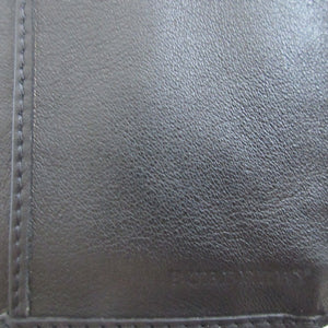 新品同様 バーバリー レザー ブラック 黒 メンズ 2つ折り長財布 財布 0432【中古】BURBERRY