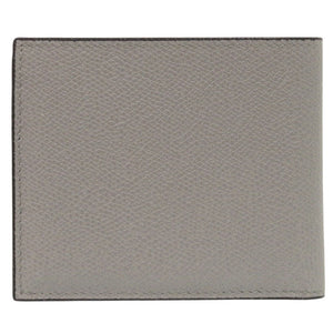 新品同様 ヴァレクストラ レザー グレー 二つ折り財布 0437【中古】Valextra
