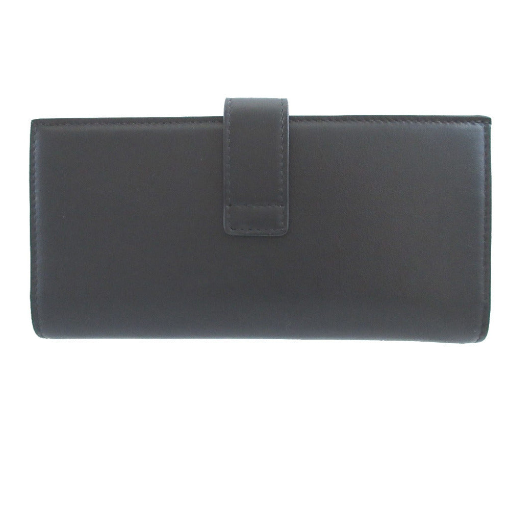 新品同様 サルヴァトーレ フェラガモ ガンチーニ レザー ブラック 黒 ピンク 2つ折り長財布 財布 0438【中古】Salvatore