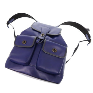 美品 コーチ M2021-C2902 レザー ブルー リュック デイパック 0442【中古】COACH メンズ