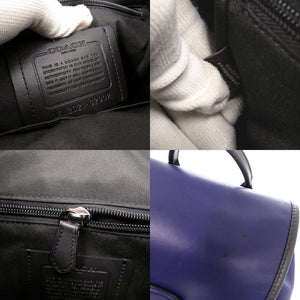 美品 コーチ M2021-C2902 レザー ブルー リュック デイパック 0442【中古】COACH メンズ