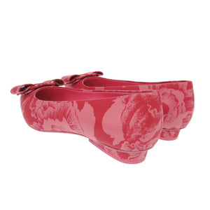 未使用 サルヴァトーレフェラガモ VIVA フラットシューズ ハイビスカス ラムスキン ピンク パンプス 0454【中古】Salvatore Ferragamo