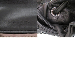 美品 ボッテガ ヴェネタ イントレチャート レザー ブラック シルバー金具 ショルダーバッグ 0458【中古】BOTTEGAVENETA