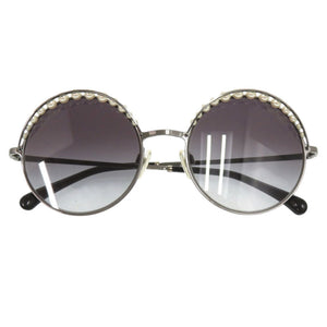 美品 シャネル ココマーク 4234‐H メタル フェイクパール ブラック サングラス 0464【中古】CHANEL