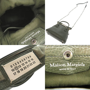 美品 メゾン マルジェラ 2WAY 5AC マイクロ ショルダーバッグ レザー グリーン 0466【中古】Maison Margiela