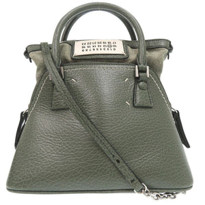 美品 メゾン マルジェラ 2WAY 5AC マイクロ ショルダーバッグ レザー グリーン 0466【中古】Maison Margiela