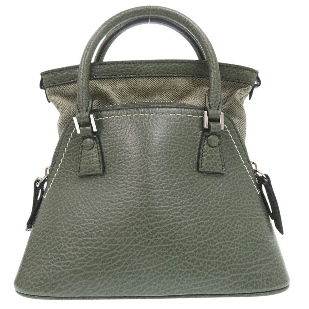 美品 メゾン マルジェラ 2WAY 5AC マイクロ ショルダーバッグ レザー グリーン 0466【中古】Maison Margiela