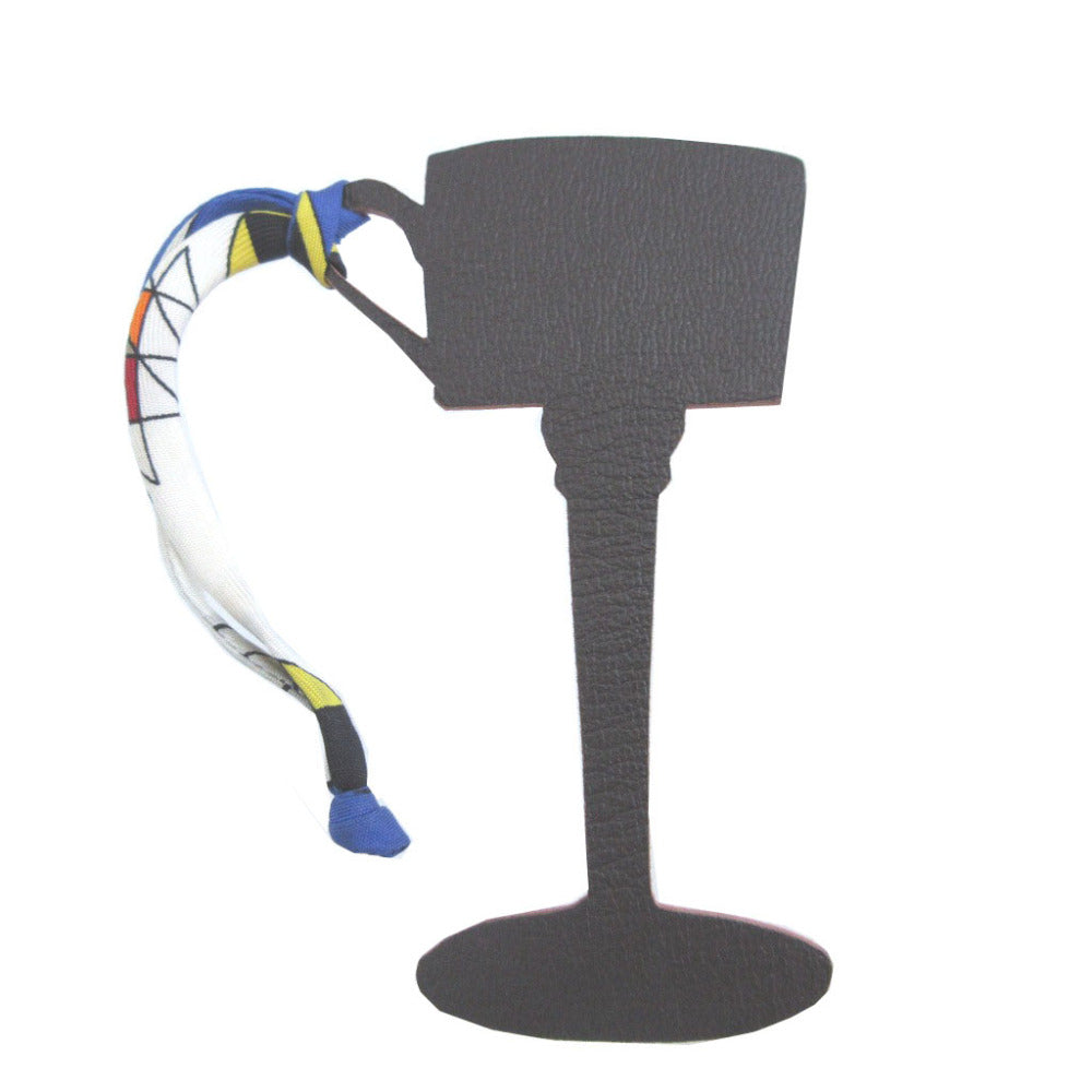 新品同様 エルメス プティアッシュ レザー ブラウン 茶 ピンク バッグチャーム キーホルダー 0467【中古】HERMES