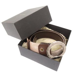 新品同様 ブルガリ ロゴマニア ブルガリブルガリ キャンバス レザー ベージュ ブラウン ベルト 0469【中古】BVLGARI