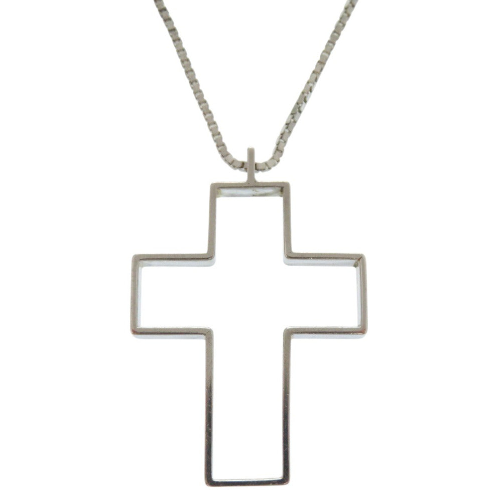 美品 グッチ オープンクロス ネックレス 925 十字架 ロザリオ ネックレス シルバー925 シルバー 0470【中古】GUCCI