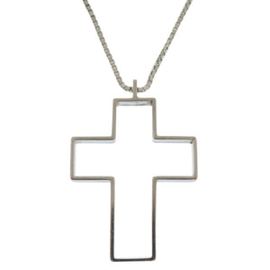 美品 グッチ オープンクロス ネックレス 925 十字架 ロザリオ ネックレス シルバー925 シルバー 0470【中古】GUCCI