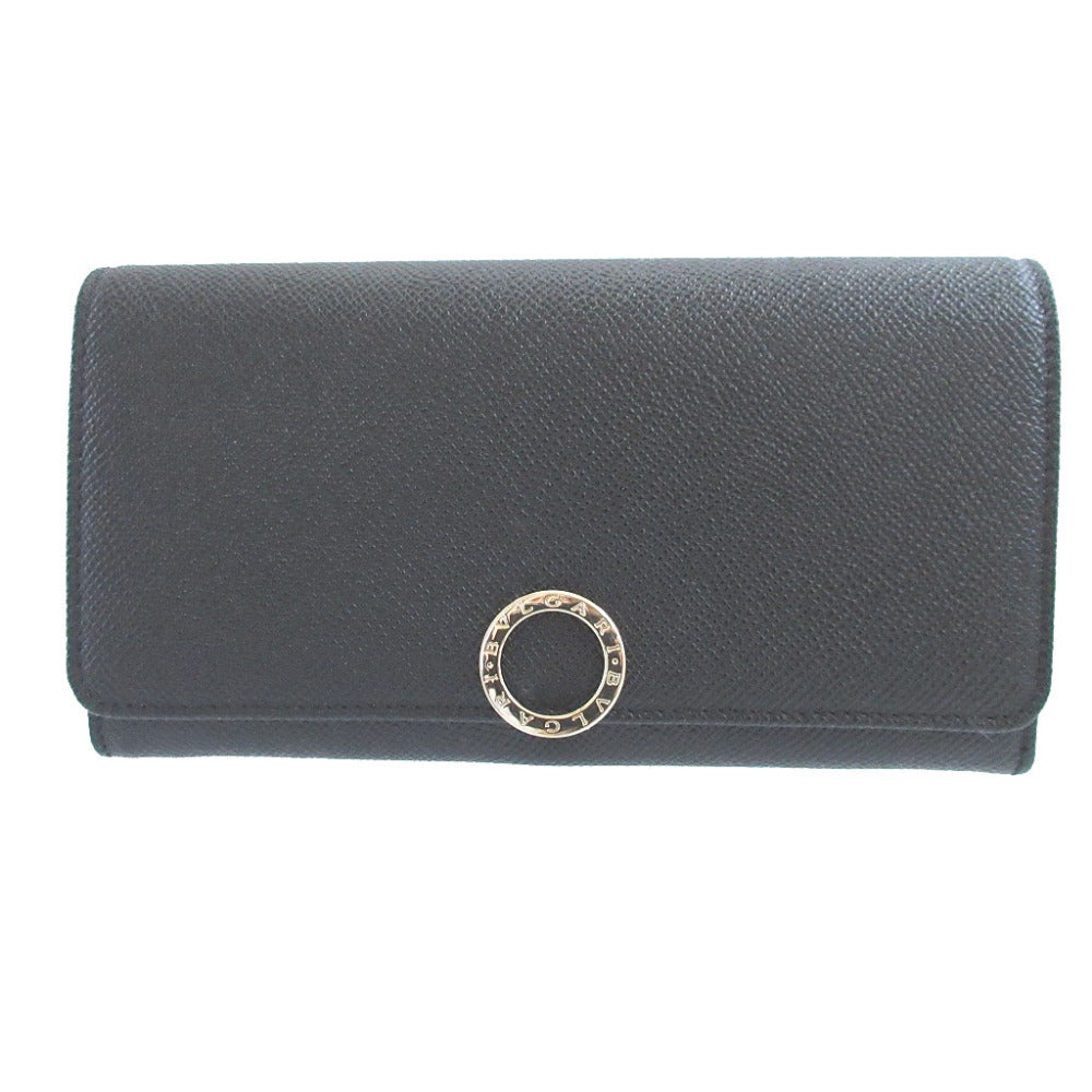 新品同様 ブルガリ ブルガリブルガリ レザー ブラック 黒 2つ折り長財布 財布 0471【中古】BVLGARI