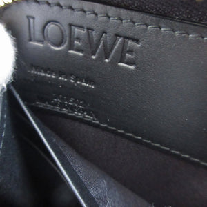 美品 ロエベ アマソナ キャンバス レザー ベージュ ブラック 黒 ラウンドファスナー長財布 財布 0472【中古】LOEWE