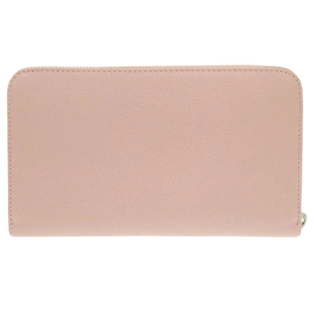 美品 ブルガリ ブルガリブルガリ 36935 レザー ピンクベージュ ラウンドファスナー 長財布 0473【中古】BVLGARI
