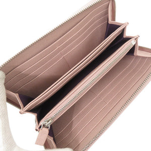 美品 ブルガリ ブルガリブルガリ 36935 レザー ピンクベージュ ラウンドファスナー 長財布 0473【中古】BVLGARI