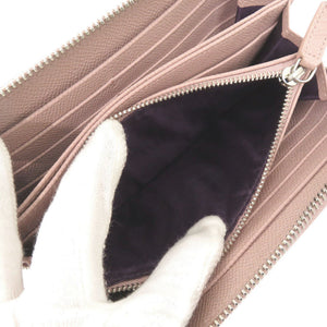 美品 ブルガリ ブルガリブルガリ 36935 レザー ピンクベージュ ラウンドファスナー 長財布 0473【中古】BVLGARI