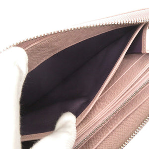 美品 ブルガリ ブルガリブルガリ 36935 レザー ピンクベージュ ラウンドファスナー 長財布 0473【中古】BVLGARI