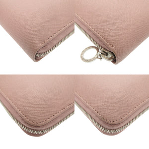 美品 ブルガリ ブルガリブルガリ 36935 レザー ピンクベージュ ラウンドファスナー 長財布 0473【中古】BVLGARI