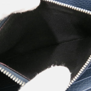 美品 バレンシアガ ラウンドファスナー 443521 カーフレザー ブルー 長財布 0474【中古】BALENCIAGA