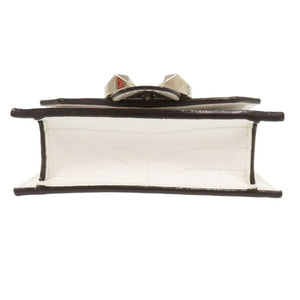 新品同様 ジミーチュウ ミニパリス クロコ型押しレザー ホワイト チェーンショルダーバッグ ショルダーバッグ 0475【中古】JIMMY CHOO