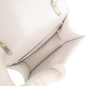 新品同様 ジミーチュウ ミニパリス クロコ型押しレザー ホワイト チェーンショルダーバッグ ショルダーバッグ 0475【中古】JIMMY CHOO