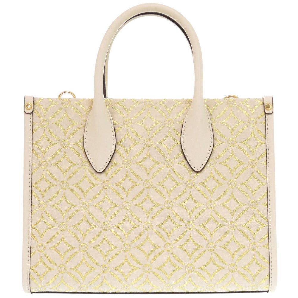 未使用 マイケルコース 2WAY ミレラ メタリックジャガード クリーム ハンドバッグ 0485【中古】Michael Kors