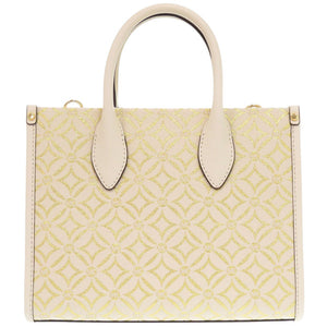 未使用 マイケルコース 2WAY ミレラ メタリックジャガード クリーム ハンドバッグ 0485【中古】Michael Kors