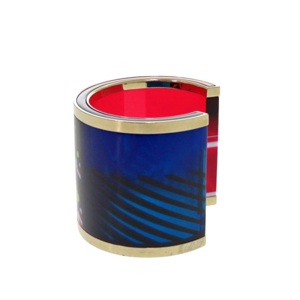 クリスチャンディオール D-Jungle Pop スケルトン 蝶 バングル プラスチック レッド ブレスレット 0486【中古】Christian Dior