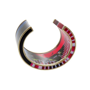 クリスチャンディオール D-Jungle Pop スケルトン 蝶 バングル プラスチック レッド ブレスレット 0486【中古】Christian Dior