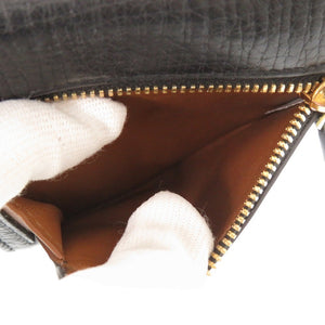 ボッテガヴェネタ パルメラート レザー ブラック 三つ折り財布 黒 0488【中古】BOTTEGAVENETA