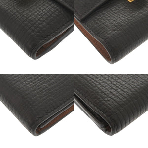 ボッテガヴェネタ パルメラート レザー ブラック 三つ折り財布 黒 0488【中古】BOTTEGAVENETA