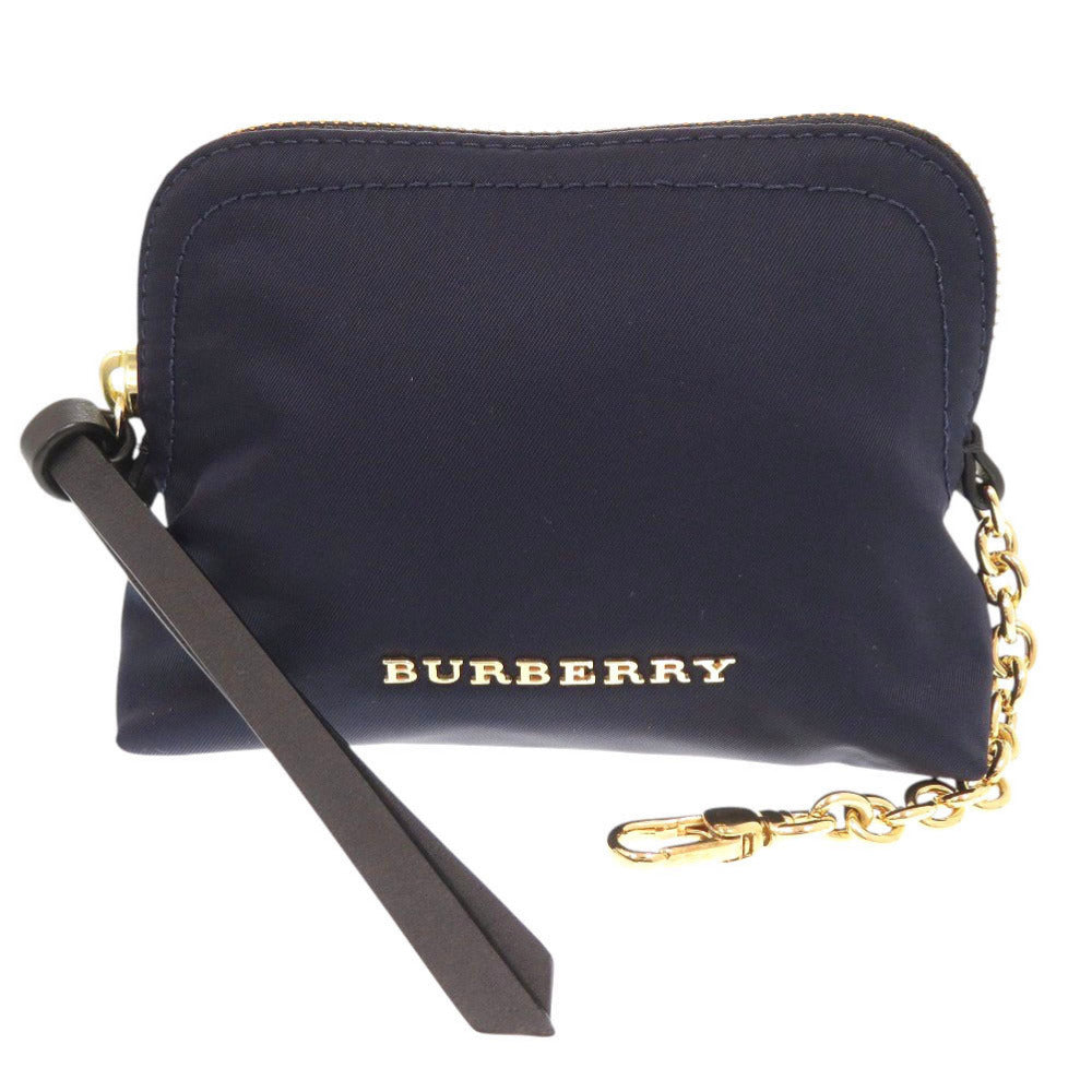 新品同様 バーバリー ナイロン ネイビー ポーチ 化粧ポーチ 0489【中古】BURBERRY