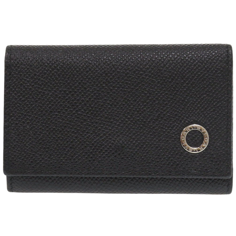 美品 ブルガリ 6連 レザー ブラック キーケース 黒 0490【中古】BVLGARI