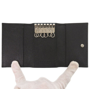美品 ブルガリ 6連 レザー ブラック キーケース 黒 0490【中古】BVLGARI
