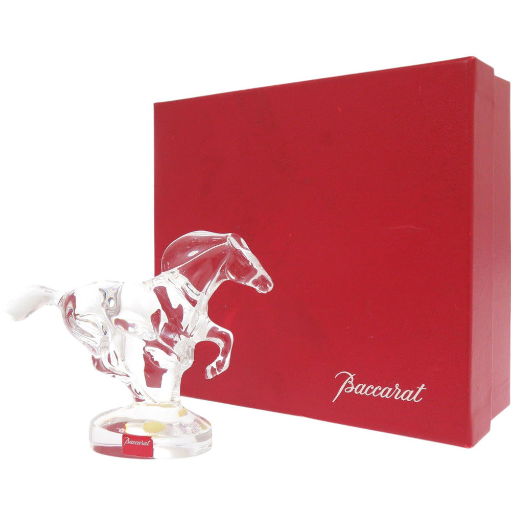 新品同様 バカラ 馬 クリスタル クリア オブジェ 0492【中古】Baccarat