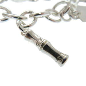 美品 グッチ マルチロゴ Gロゴ ドロップチャーム ドッグタグ バンブー ブレスレット シルバー925 0547【中古】GUCCI