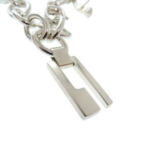 美品 グッチ マルチロゴ Gロゴ ドロップチャーム ドッグタグ バンブー ブレスレット シルバー925 0547【中古】GUCCI