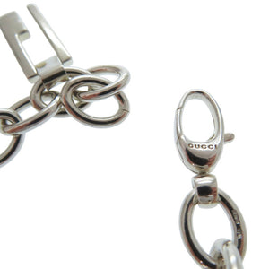 美品 グッチ マルチロゴ Gロゴ ドロップチャーム ドッグタグ バンブー ブレスレット シルバー925 0547【中古】GUCCI