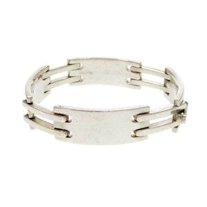 美品 グッチ ロゴ プレート シルバー925 ブレスレット 0548【中古】GUCCI