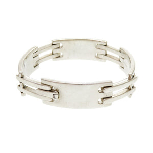 美品 グッチ ロゴ プレート シルバー925 ブレスレット 0548【中古】GUCCI