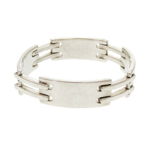 美品 グッチ ロゴ プレート シルバー925 ブレスレット 0548【中古】GUCCI