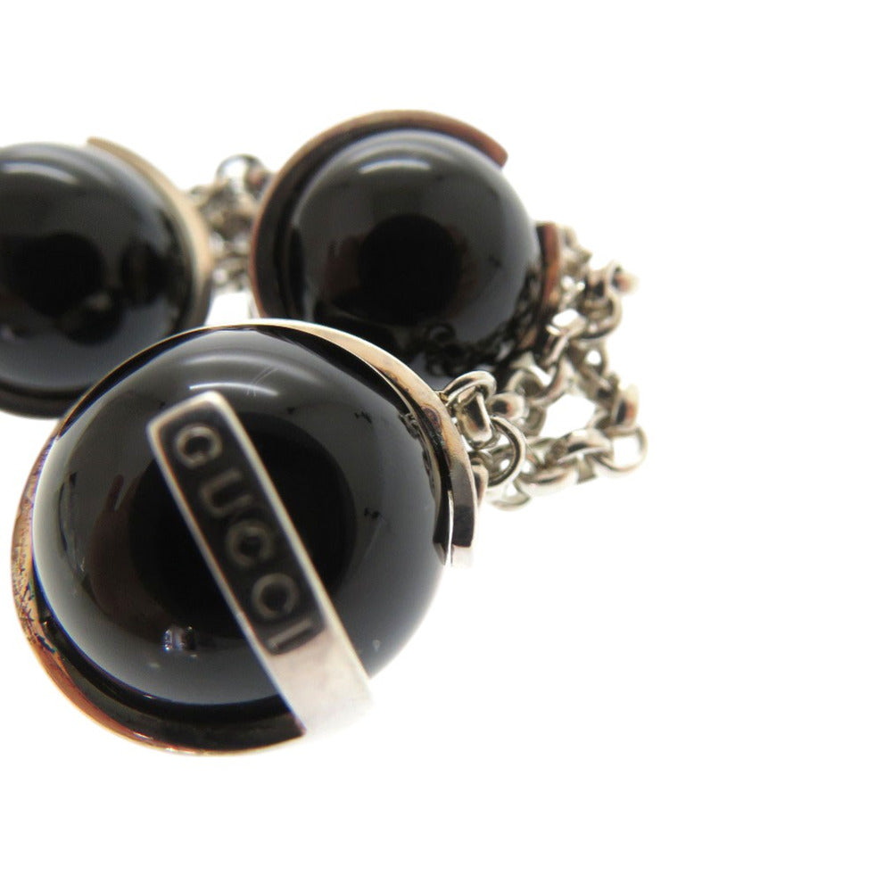 美品 グッチ オニキスビーズ ブレスレット シルバー925 オニキス ブラック 0550【中古】GUCCI