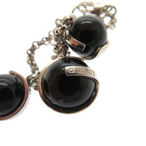 美品 グッチ オニキスビーズ ブレスレット シルバー925 オニキス ブラック 0550【中古】GUCCI