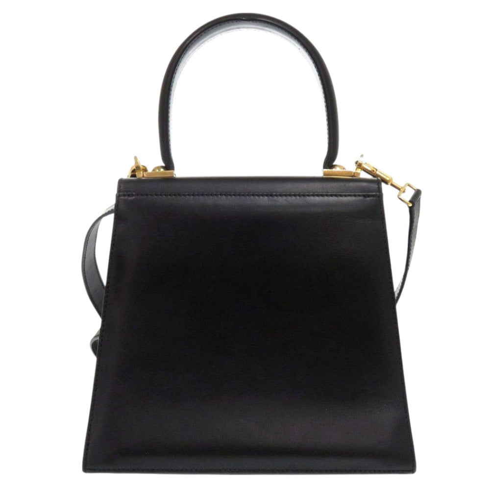 サルヴァトーレフェラガモ ガンチーニ AQ-212193 レザー ブラック 2way ハンドバッグ 黒 0552【中古】Salvatore Ferragamo