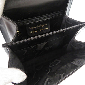 サルヴァトーレフェラガモ ガンチーニ AQ-212193 レザー ブラック 2way ハンドバッグ 黒 0552【中古】Salvatore Ferragamo