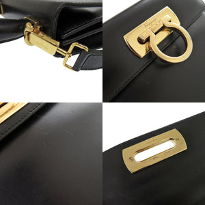 サルヴァトーレフェラガモ ガンチーニ AQ-212193 レザー ブラック 2way ハンドバッグ 黒 0552【中古】Salvatore Ferragamo