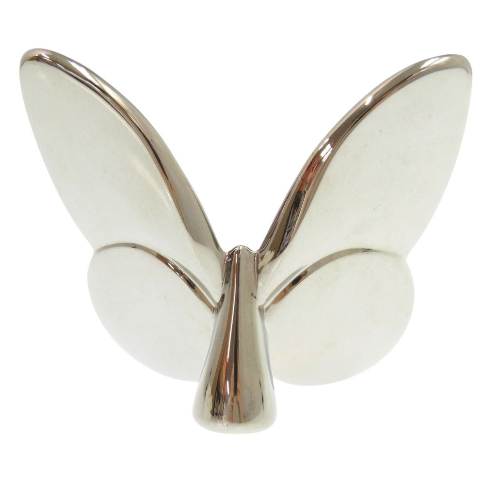 美品 バカラ ラッキーバタフライ 蝶 クリスタル スカラベブルー オブジェ 青 0572【中古】Baccarat