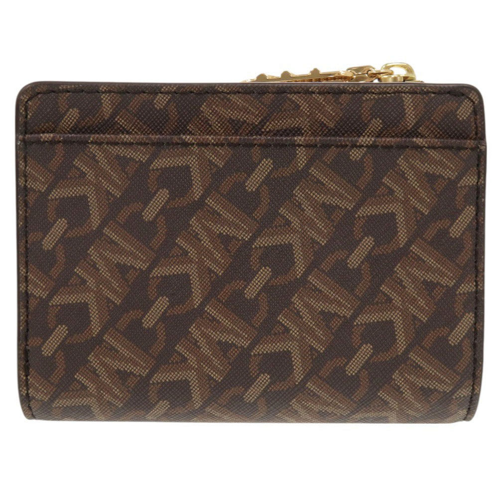 新品同様 マイケルコース EMPIRE エンパイア シグネチャーロゴ スナップ コイン ビルフォールド ミディアム コーティングキャンバス ブラウン 二つ折り財布 0592【中古】Michael Kors