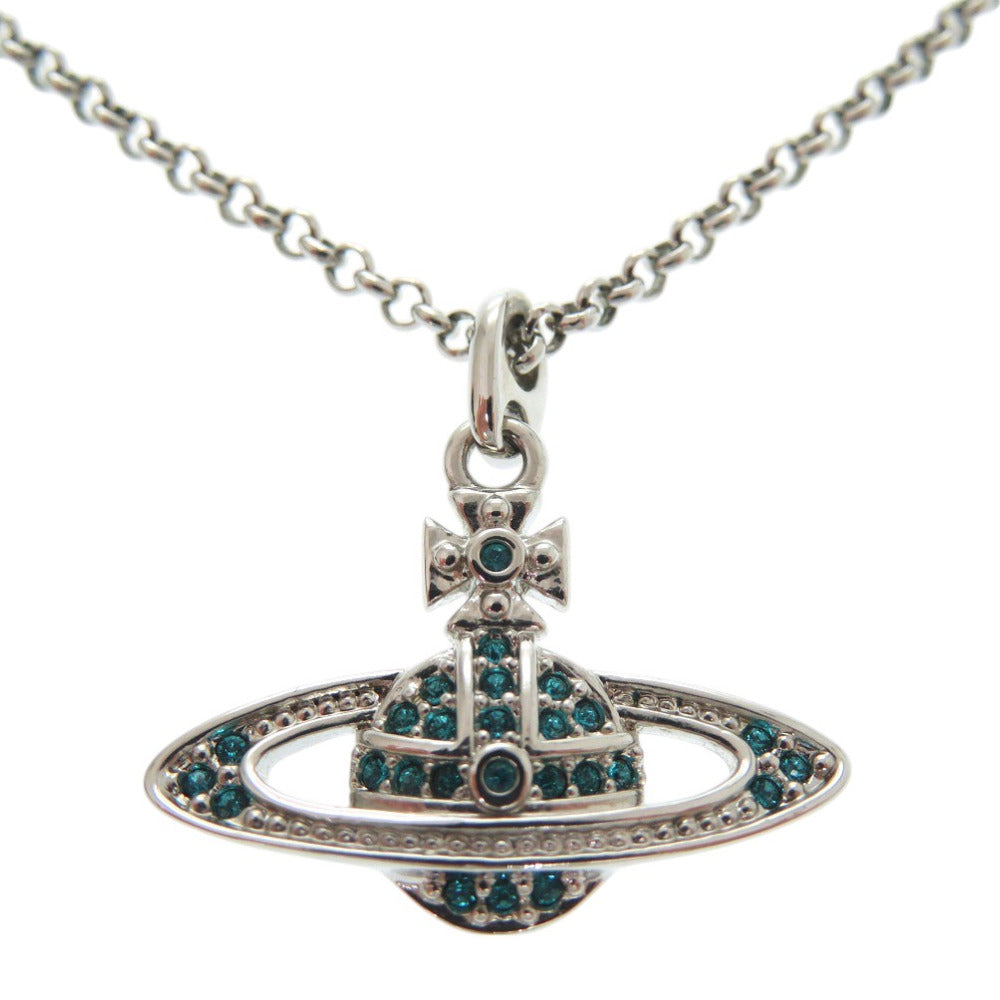 新品同様 ヴィヴィアンウエストウッド オーブ ネックレス ラインストーン シルバー 0594【中古】Vivienne Westwood