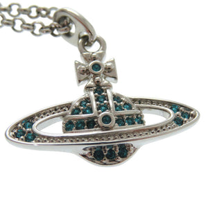 新品同様 ヴィヴィアンウエストウッド オーブ ネックレス ラインストーン シルバー 0594【中古】Vivienne Westwood